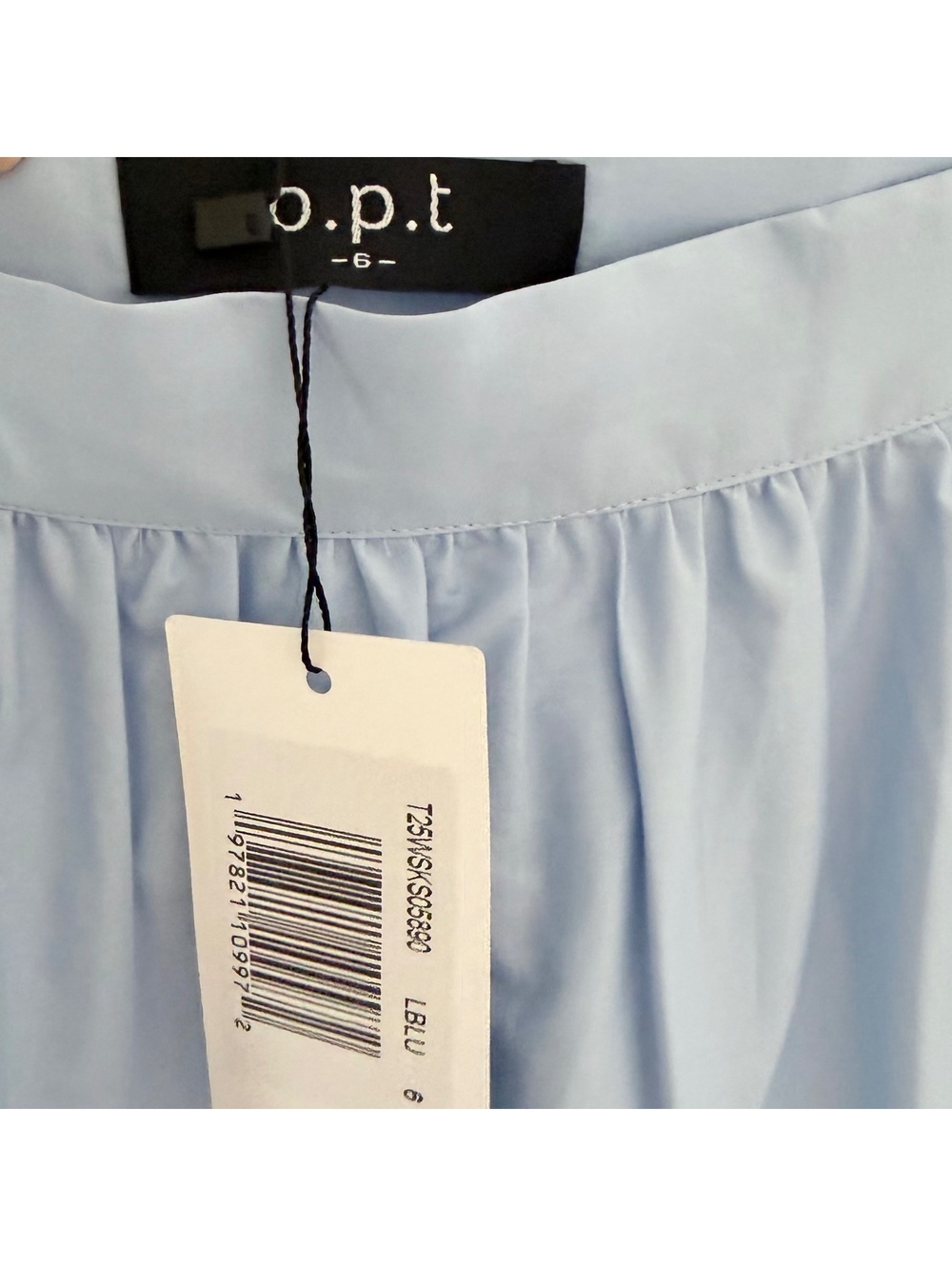 o.p.t by Few Moda Beth Cotton Floaty Maxi Skirt Lace Trim Size 6 Light Blue - Picture 5 of 9